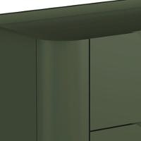 Mesa De Cabeceira Orgânica 2 Gavetas Pés Industrial Dourado Bliss I03 Musgo - Lyam Decor - 6