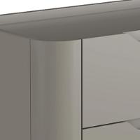 Mesa De Cabeceira Orgânica 2 Gavetas Pés Industrial Dourado Bliss I03 Grigio - Lyam Decor - 5