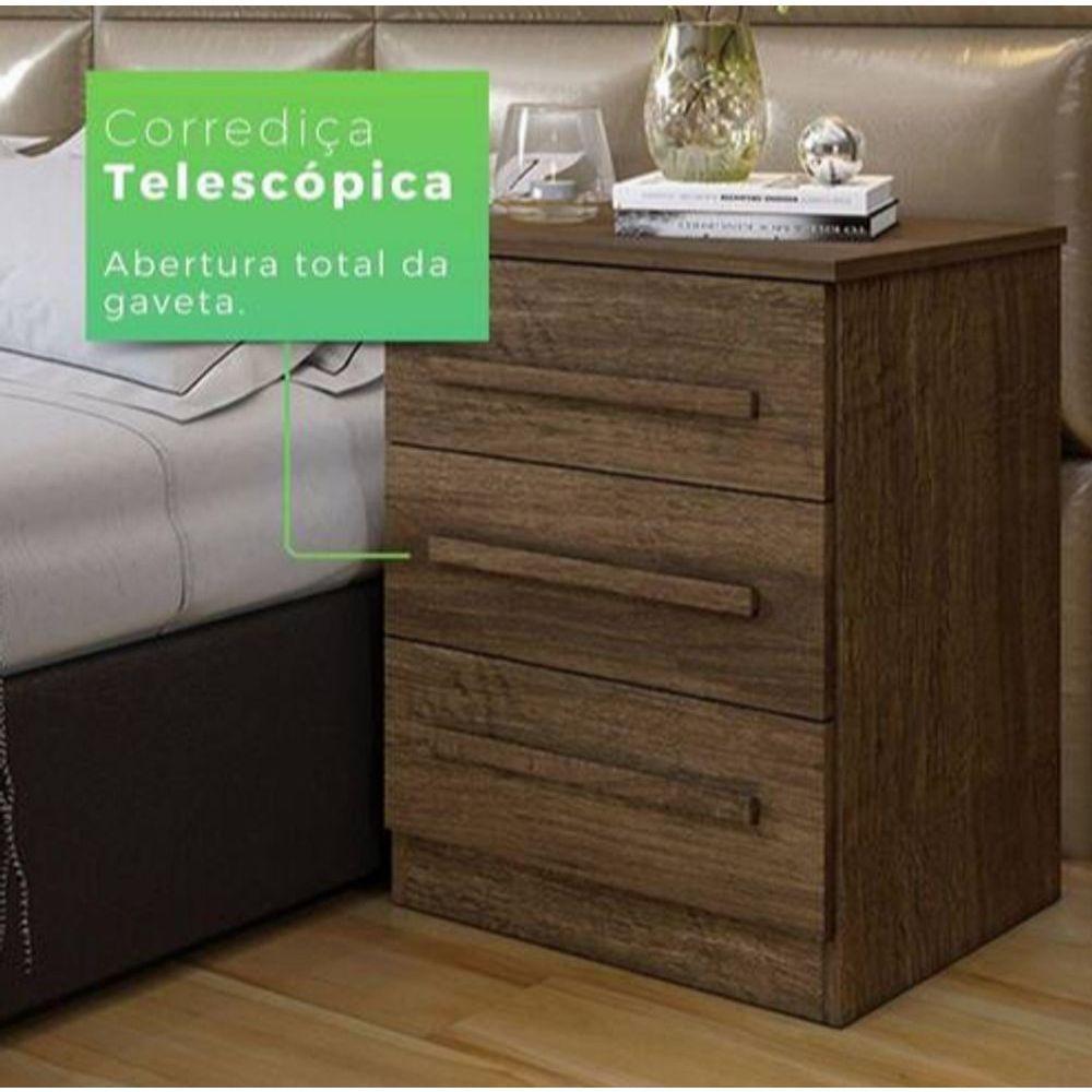 Mesa De Cabeceira Império Benetil Móveis - Imbuia - 3