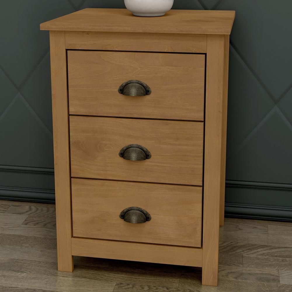 Mesa De Cabeceira 3 Gavetas Madeira Maciça Mazzaro F06 Freijó - Lyam Decor - 2