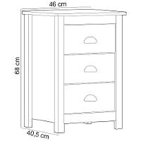 Mesa De Cabeceira 3 Gavetas Madeira Maciça Mazzaro F06 Freijó - Lyam Decor