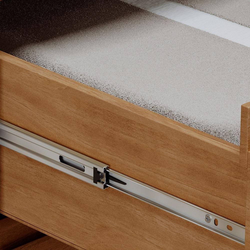 Mesa De Cabeceira 2 Gavetas Pés Retrô Madeira Maciça Cintra F06 Freijó - Lyam Decor - 7