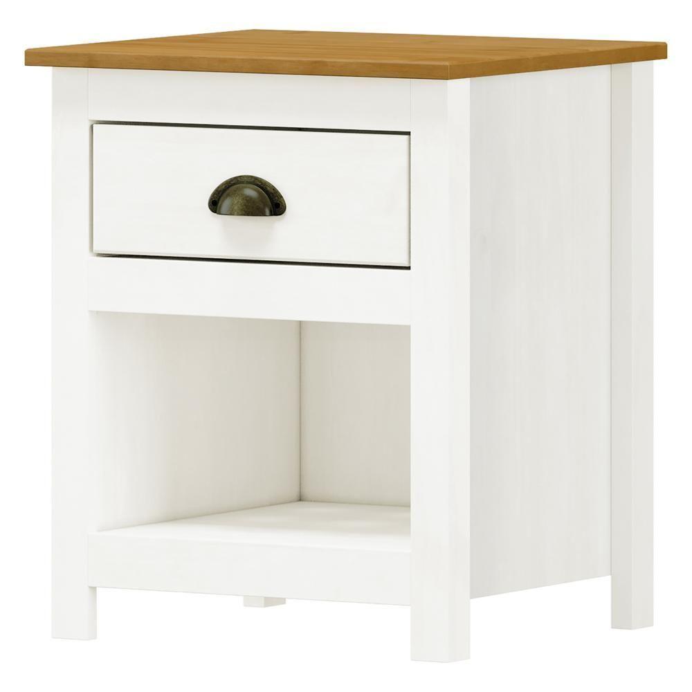 Mesa De Cabeceira 1 Gaveta Madeira Maciça Mazzaro F06 Branco Freijó - Lyam Decor - 5