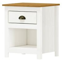 Mesa De Cabeceira 1 Gaveta Madeira Maciça Mazzaro F06 Branco Freijó - Lyam Decor - 5