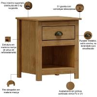 Mesa De Cabeceira 1 Gaveta Madeira Maciça Mazzaro F06 Freijó - Lyam Decor