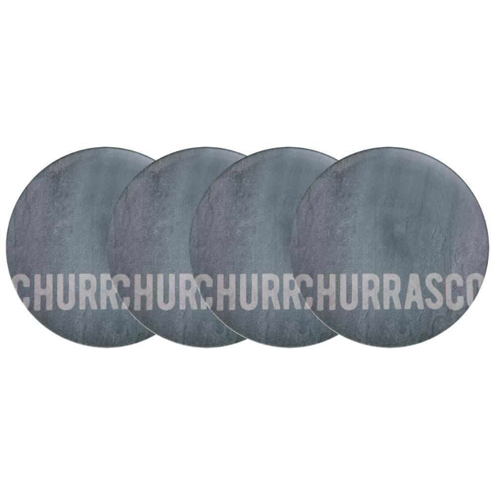 Kit Prato Raso Tramontina Churrasco Stone Em Porcelana 28 Cm 4 Peças - 1