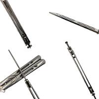 Faca Borboleta Prata Para Treino Bsl-2 Sem Fio De Corte Ideal Para Aprender Manobras - 5