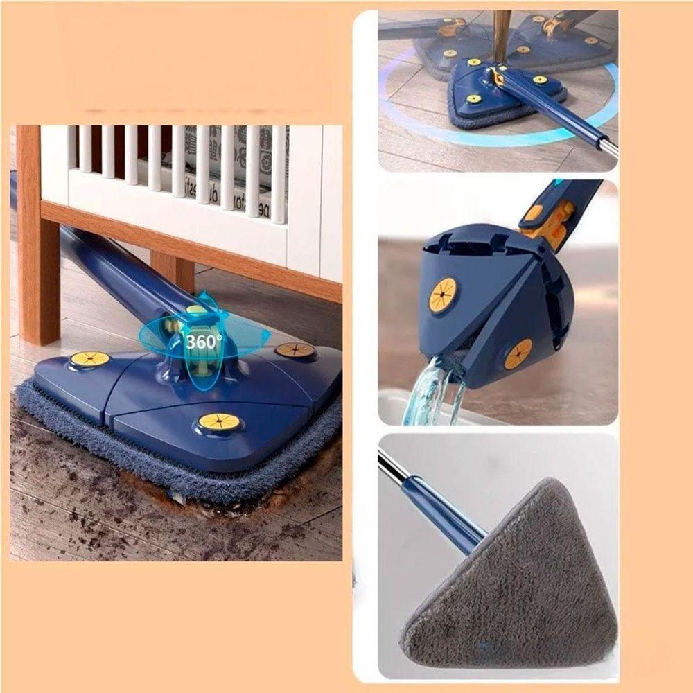 Esfregão Triângular Ajustável Com 2 Refil Azul - 4