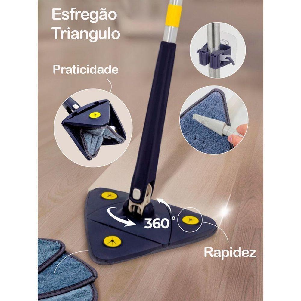 Esfregão Triângular Ajustável Com 2 Refil Azul - 6