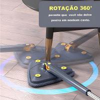 Esfregão Triangular 360º Com Rodo Articulado E 2 Panos De Microfibra Lava E Seca - 5