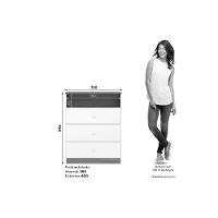 Cômoda Solteiro Magia C- 3 Gavetas Branco-jequitiba - Henn - 3