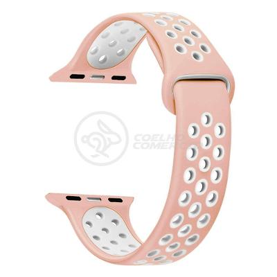 Pulseira Silicone Para Iwo Smartwatch 42mm E 44mm Sport - Rosa