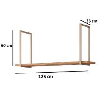 Prateleira Decorativa Sala Estar Suspensa Divina 125cm Cinamomo - Mgm - 2