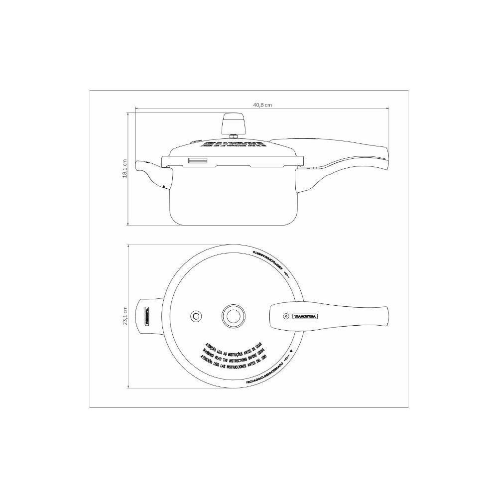 Panela De Pressão Tramontina Vancouver Em Alumínio Com Revestimento Interno E Externo Antiaderente Starflon Max Vermelho - 10