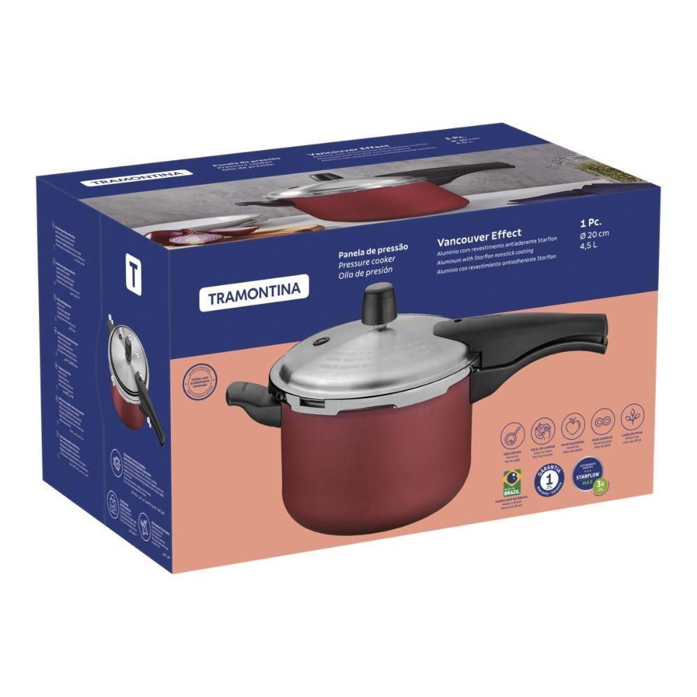 Panela De Pressão Tramontina Vancouver Effect Em Alumínio Com Revestimento Interno E Externo Em Antiaderente Starflon Ma - 4