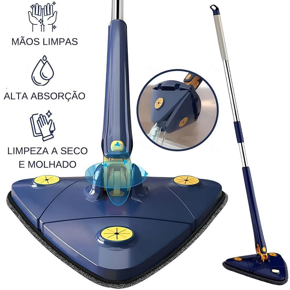 Mop Multiuso Giratório 360 Triangular Com 2 Refis Removíveis Para Limpeza De Piso - 2