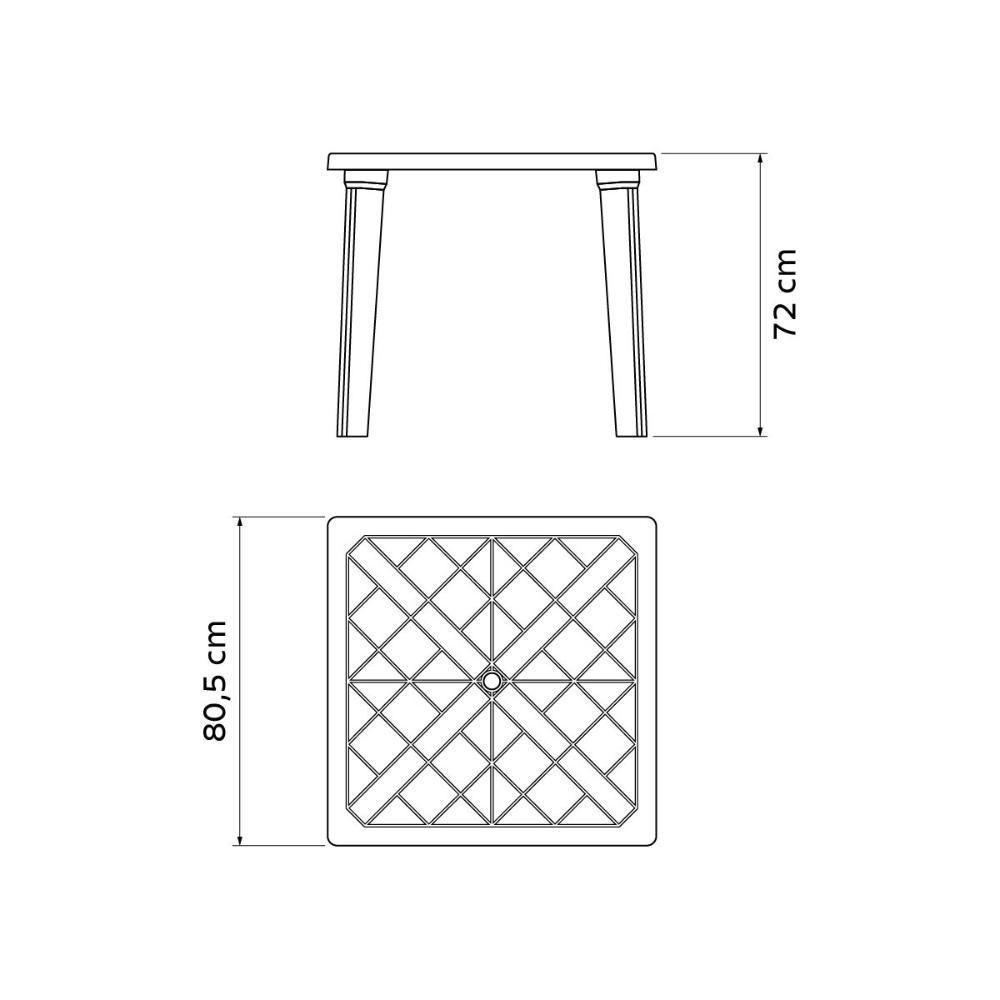 Mesa Eco Tramontina Sancho Em Polipropileno Preto - 3