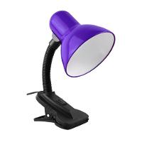 Luminária De Mesa Com Presilha Articulada Roxo Entrada E27 Bivolt Para Escritório - 1