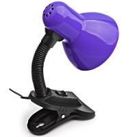 Luminária De Mesa Com Presilha Articulada Roxo Entrada E27 Bivolt Para Escritório - 2
