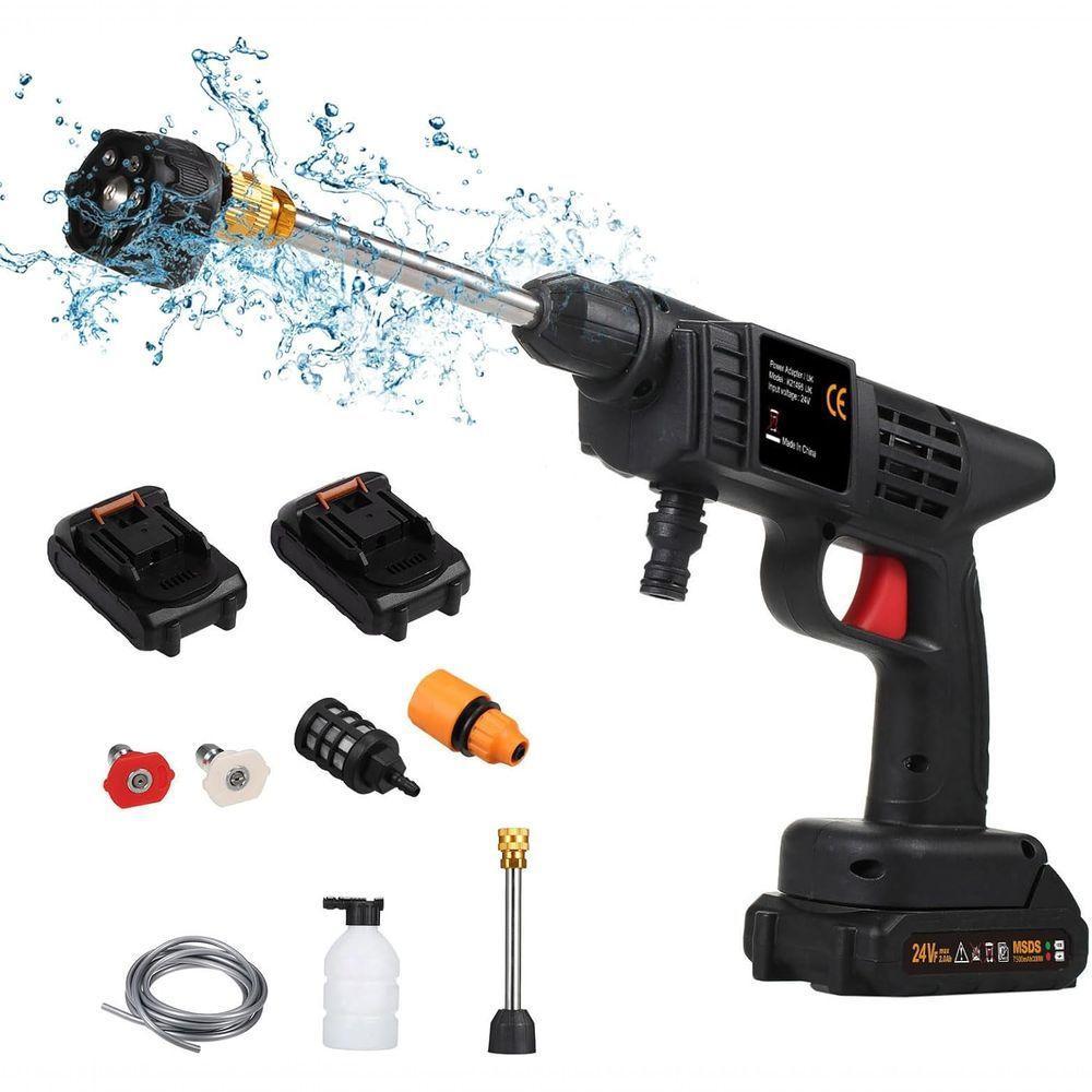 Lavadora De Alta Pressão Sem Fio 150 Psi Portátil C- Pulverizador 6 Em 1 E Bateria Recarregável - 1