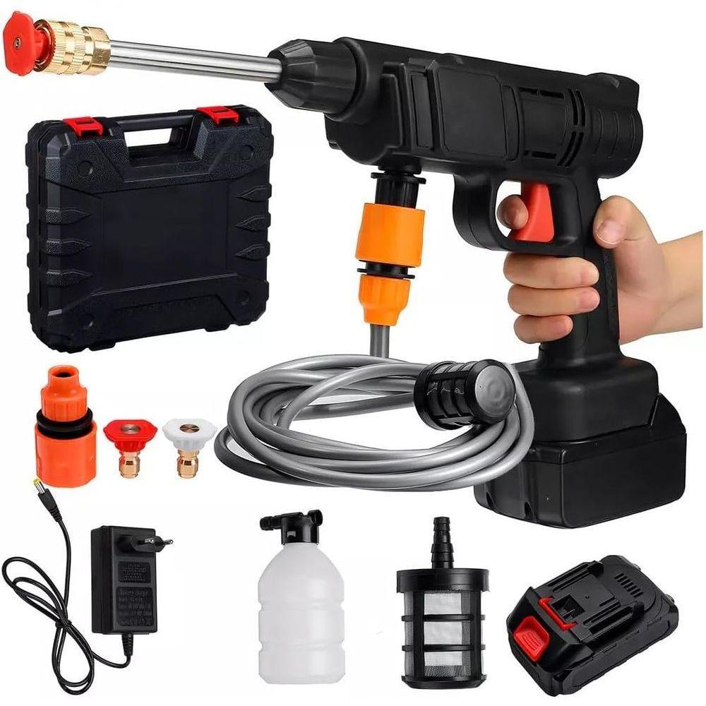 Lavadora De Alta Pressão 48v Recarregável Pistola Portátil P- Carros, Motos, Jardins E Horta - 1