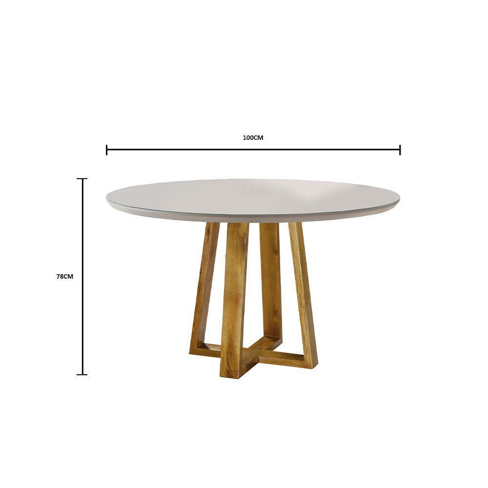 Sala De Jantar Natalle Mesa E 4 Cadeiras Móveis Mundial Mel-off-white-bege - 3
