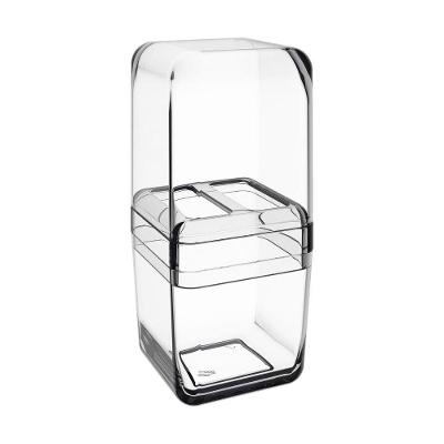 Porta-escova Cube Com Tampa 8,5 X 8,5 X 19,5 Cm Cristal Coza