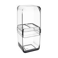 Porta-escova Cube Com Tampa 8,5 X 8,5 X 19,5 Cm Cristal Coza - 1