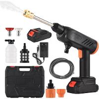 Lavadora De Alta Pressão 21v Sem Fio Portátil Multifuncional P- Limpeza De Carros E Calçadas - 1