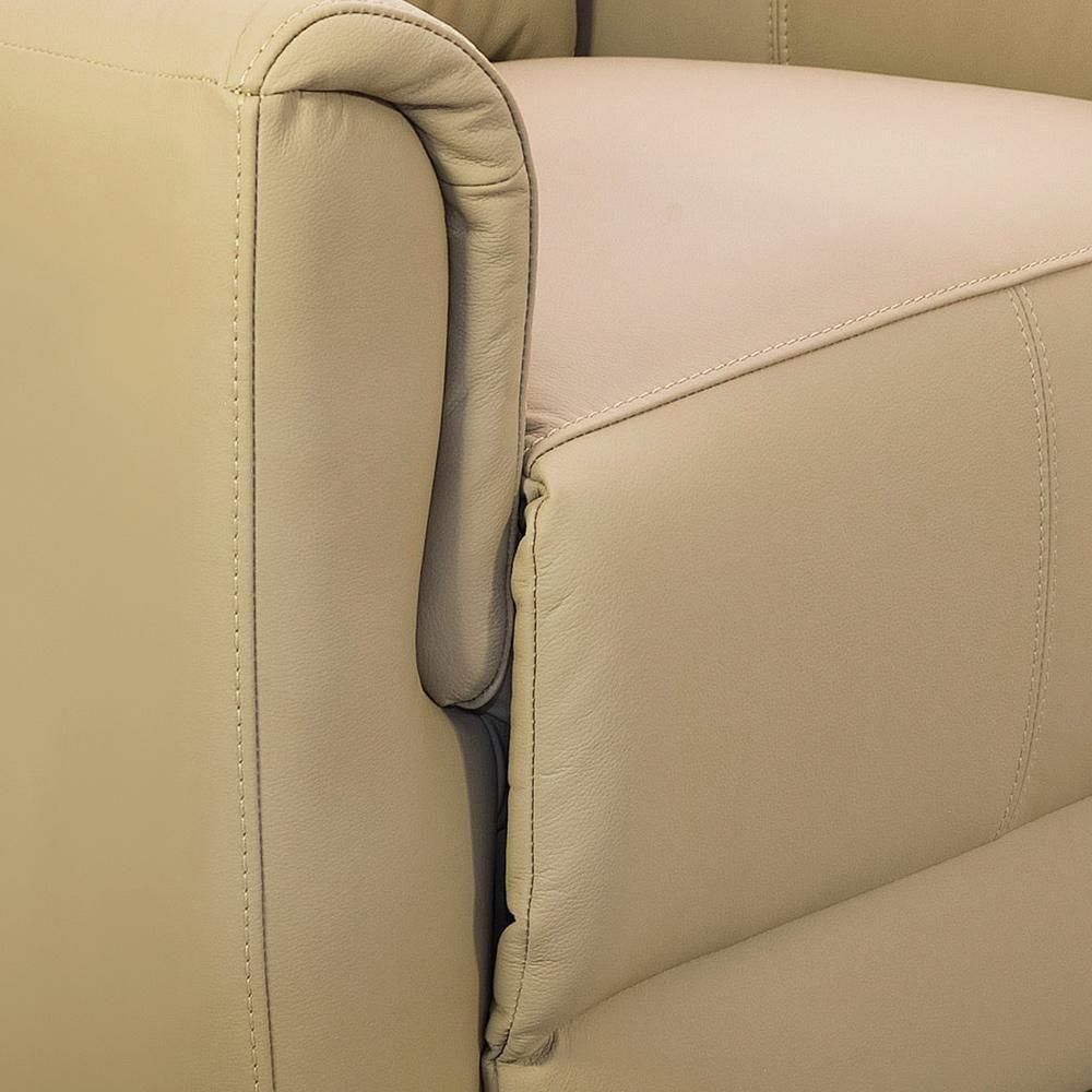 Poltrona Retrátil Reclinável Elétrica Para Sala Living Sillon L06 Couro Bege - Lyam Decor - 3