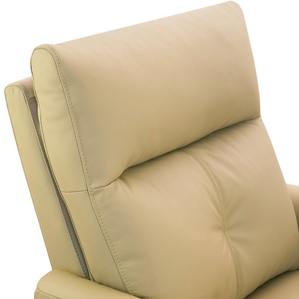 Poltrona Retrátil Reclinável Elétrica Para Sala Living Sillon L06 Couro Bege - Lyam Decor - 4