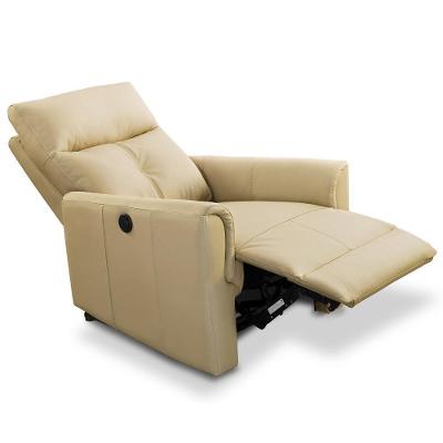 Poltrona Reclinável Retrátil Elétrica Sillon L06 Couro Bege Lyam Decor