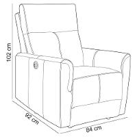 Poltrona Retrátil Reclinável Elétrica Para Sala Living Sillon L06 Couro Bege - Lyam Decor - 8