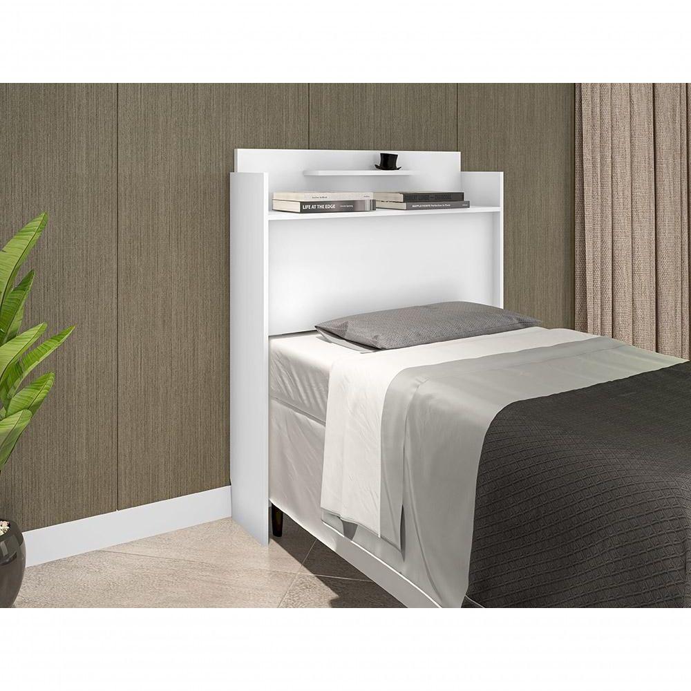Cabeceira Box Solteiro Thayna Branco 88cm - Framar Móveis - 1