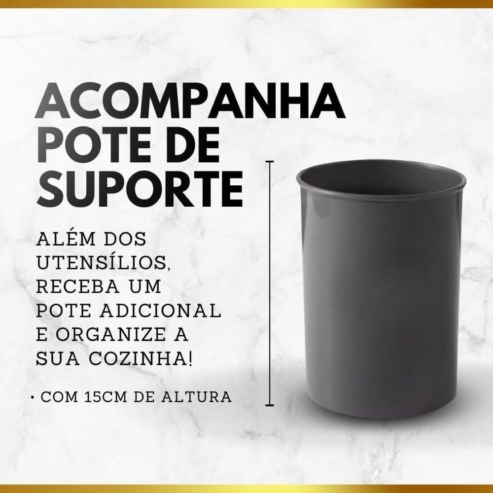 Kit De Utensílios De Cozinha Em Silicone Com Cabo De Madeira 12 Peças - Qualidade Premium - Rosa - 5