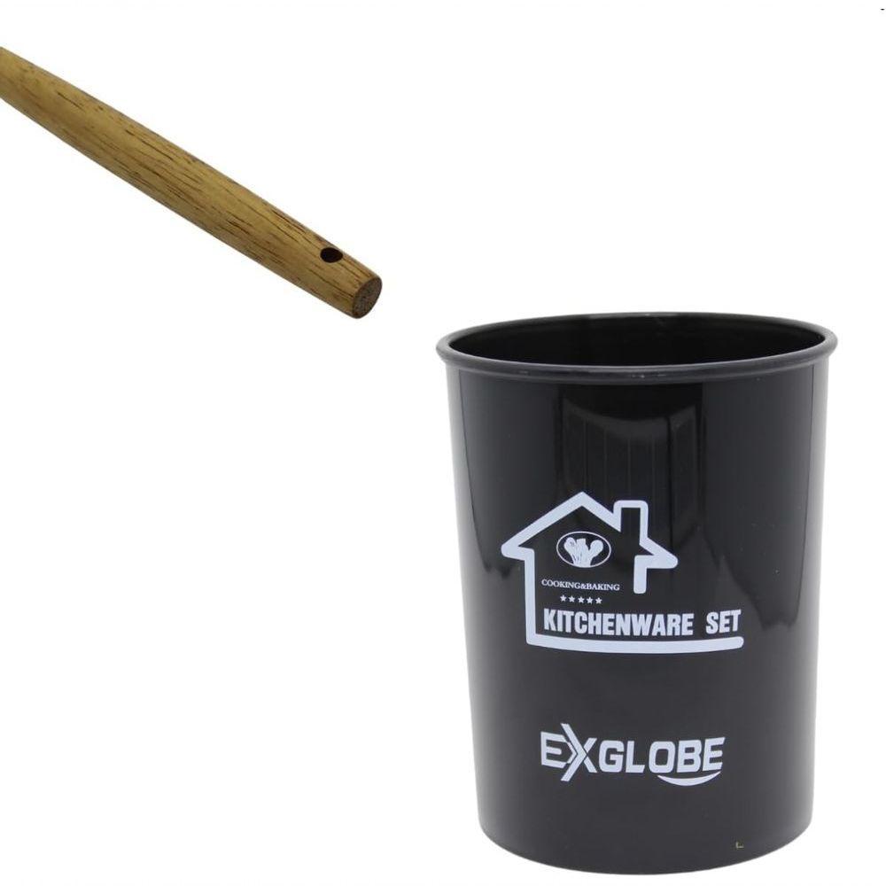 Kit De Utensílios Para Cozinha 12 Peças, De Silicone E Cabo De Madeira, Antiaderente - Preto - 2