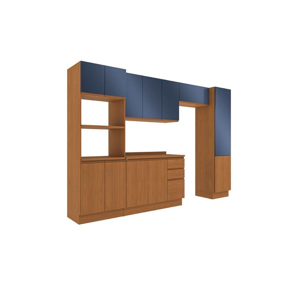Kit Cozinha Modulada 6 Peças Ciela (2aéreos+1balcão+1paneleiro+1torrequente+1complemento) C6p94 Canela - Kappesberg - 5