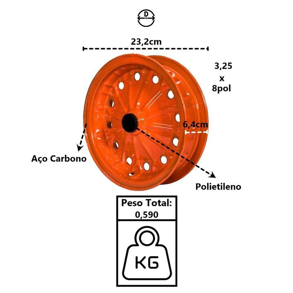 Aro Roda Para Carrinho De Mão Aço Carbono 8pol 45 50 E 60l - 2
