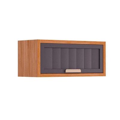 Armário De Cozinha Modulado Estela Geladeira C- 1 Porta Basculante Ripada 80 Cm Cinamomo-titanium - Mgm