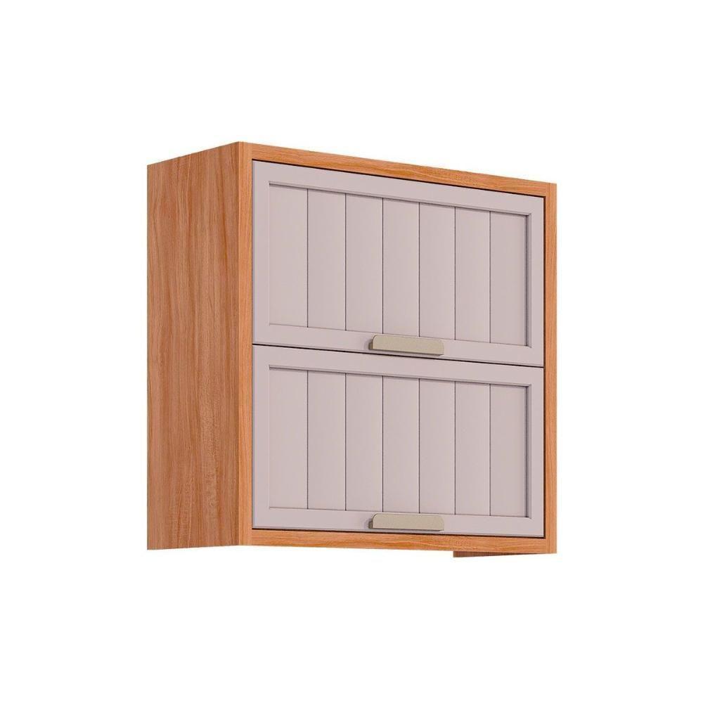 Armário De Cozinha Modulado Estela C- 2 Portas Basculantes Ripada 80 Cm Cinamomo-off White - Mgm - 1
