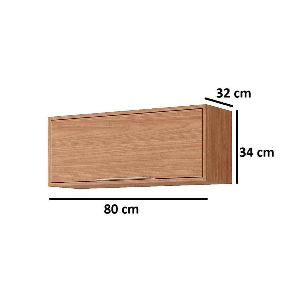 Armário De Cozinha Modulado Divina Geladeira C- 1 Porta Basculante 80 Cm Cinamomo - Mgm - 5