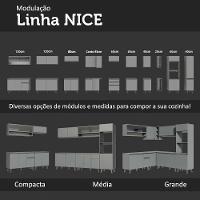 Balcão 40 Cm 3 Gavetas Suspenso Cinza Nice Madesa Cinza - 2