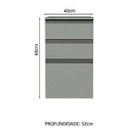 Balcão 40 Cm 3 Gavetas Suspenso Cinza Nice Madesa Cinza - 6