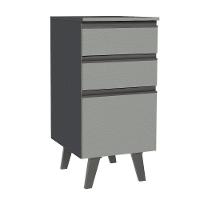 Balcão 40 Cm 3 Gavetas Com Pés Cinza Nice Madesa Cinza - 1