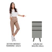 Balcão 40 Cm 3 Gavetas Com Pés Cinza Nice Madesa Cinza - 3