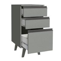 Balcão 40 Cm 3 Gavetas Com Pés Cinza Nice Madesa Cinza