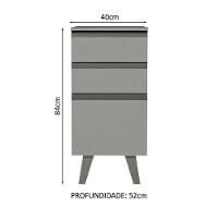 Balcão 40 Cm 3 Gavetas Com Pés Cinza Nice Madesa Cinza - 5