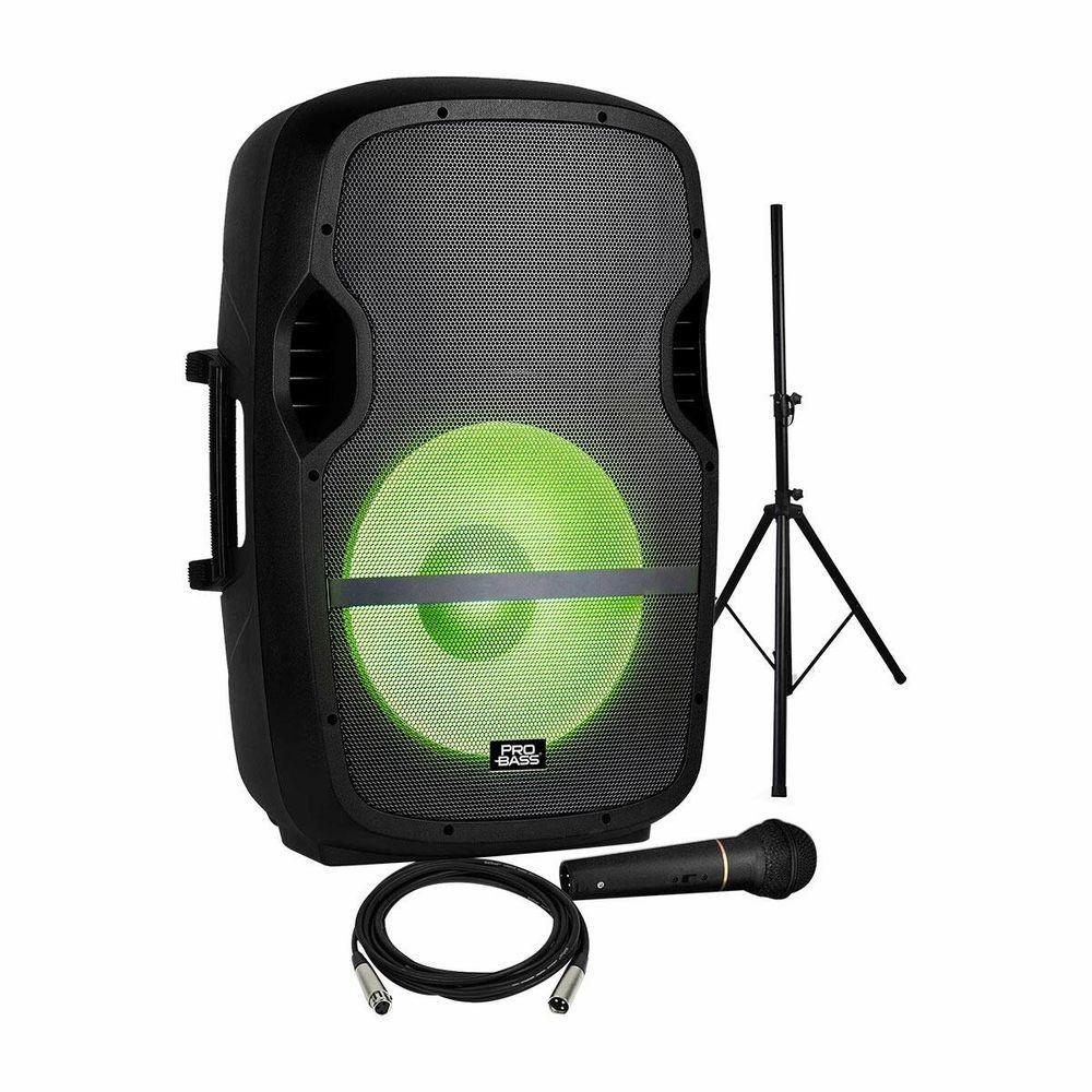 Caixa Amplificada Elevate Lp Usb-sd-bt 15 ´´ 200w, Acompanha Suporte, Microfone Com Fio, Controle Remoto, Led - 1