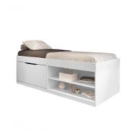 Cama Com Sapateira Solteiro Vanessa 0,88 Branco - Framar Móveis - 3