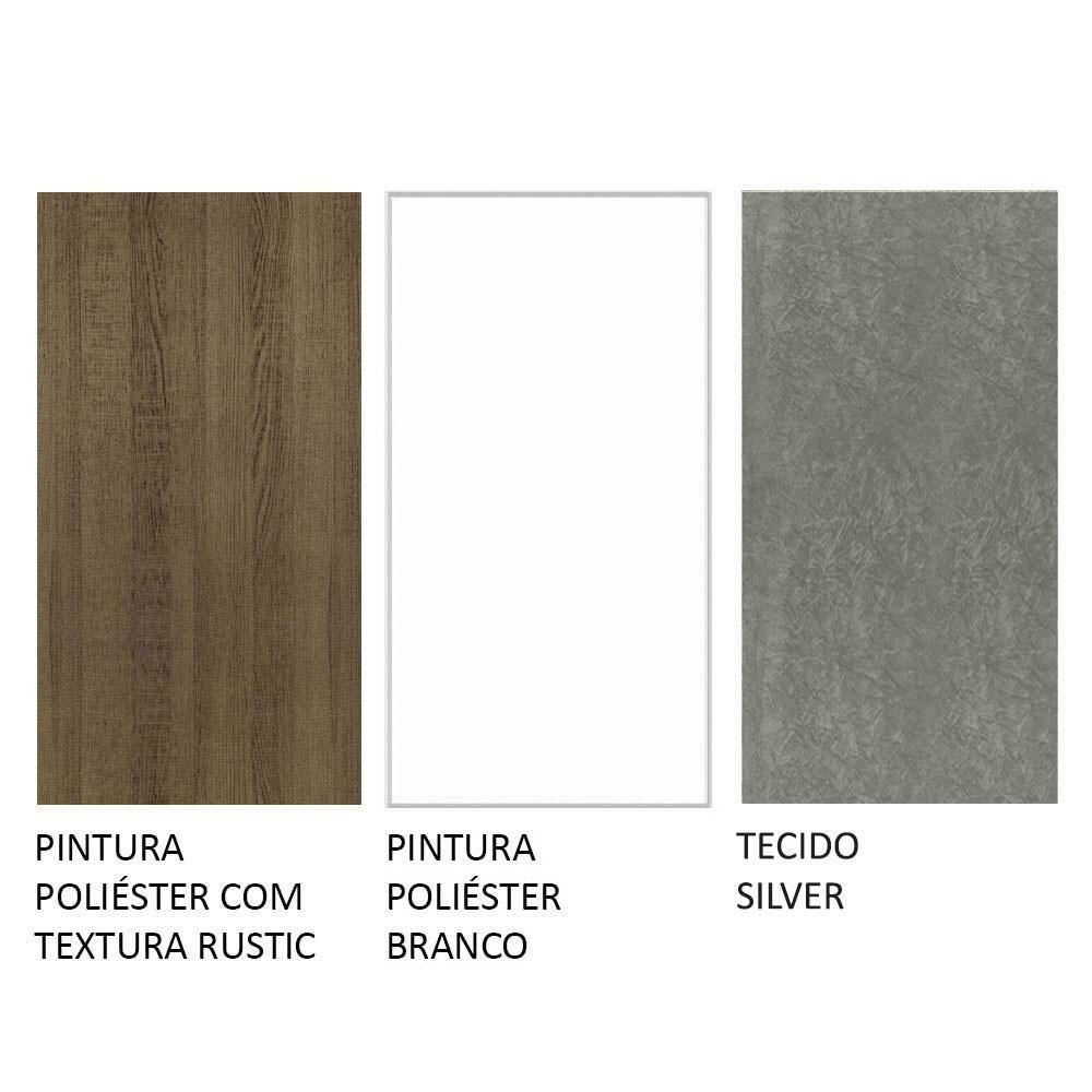 Conjunto Sala De Jantar Mesa Tampo De Madeira 6 Cadeiras Rustic-branco-silver Renata Madesa Rustic-branco-silver - 2